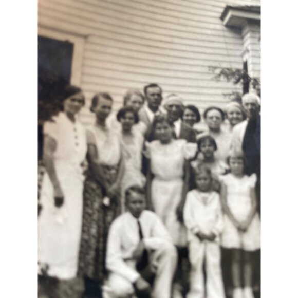 Vintage Black & White Wedding Photograph Large Family 1920s - Picture 14 of 15